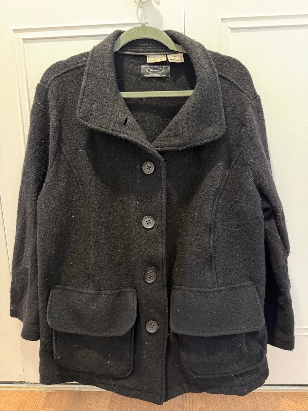 L.L. Bean Women's 100% Wool Peacoat - Black